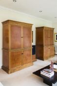David Linley, a pair of walnut and inlaid cabinets
