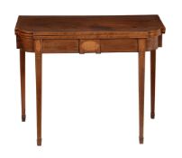 A George III mahogany and inlaid tea table