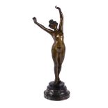 Ferdinand David (French 1872-1927), an Art Deco bronze of a female nude