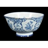 An English delft blue and white punch bowl