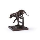 λ Sally Arnup FRBS, ARCA (1930-2015), a patinated bronze of a hound jumping a fence