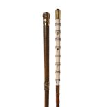 Y A Swaine & Isaac yellow coloured metal mounted riding crop