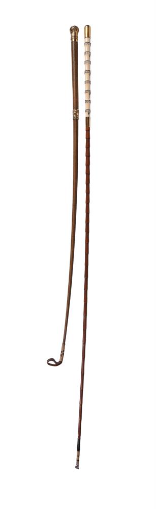 Y A Swaine & Isaac yellow coloured metal mounted riding crop - Image 2 of 2