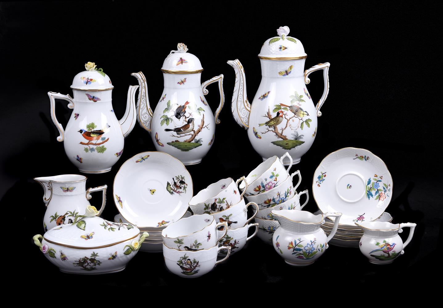 A group of Hungarian coffee and tea wares comprising Herend and Hollóháza - Image 2 of 5