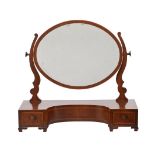 An Edwardian mahogany and satinwood banded dressing mirror