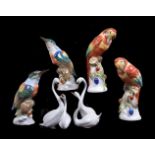 A selection of modern Herend porcelain birds