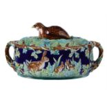 A George Jones majolica two-handled game-pie tureen