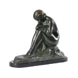 Amadeo Gennarelli (Italian, 1881-1943); an Art Deco bronze seated female figure