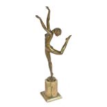 After Joseph Lorenzl, an Art Deco cast gilt metal model of a dancer