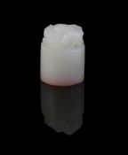 A Chinese white jade cylindrical seal