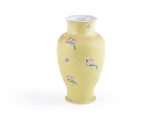 A Chinese yellow-ground vase