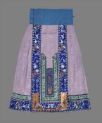 An attractive Han Chinese pink damask silk skirt
