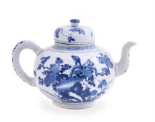 A Chinese blue and white large teapot and cover
