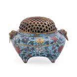 A Chinese cloisonné censer