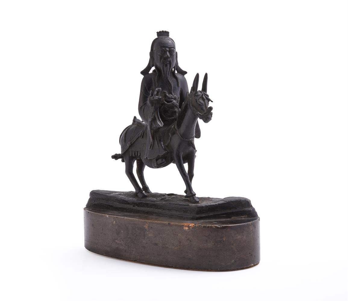 A Chinese bronze of a Daoist figure on a mule - Image 2 of 3