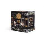 Y A Chinese inlaid black lacquered wooden cabinet