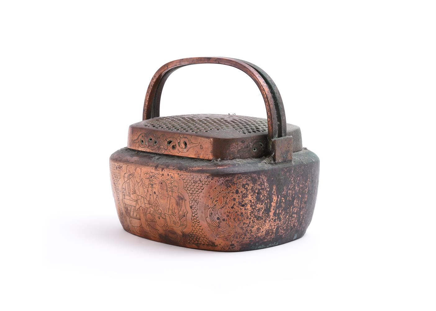 A Chinese copper hand warmer - Image 2 of 4