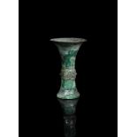 A fine Chinese bronze ritual wine vessel Shang Dynasty 13-14th century BC