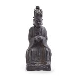 A Chinese bronze of a seated Daoist Deity