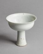 A Chinese shufu type white glazed stem cup