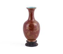 A Chinese coral-ground 'Dragon' vase