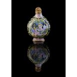 A painted Chinese enamel 'European subject' snuff bottle