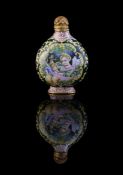A painted Chinese enamel 'European subject' snuff bottle