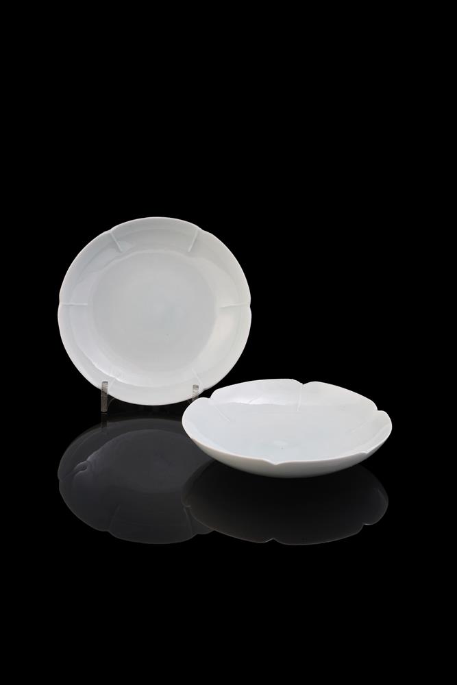 A pair of small Chinese qingbai foliate dishes - Image 3 of 8