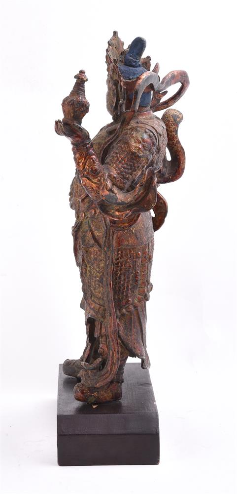 A large Chinese bronze heavily cast Guardian figure - Image 5 of 5