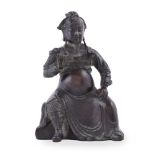 A Chinese bronze figure of Guandi