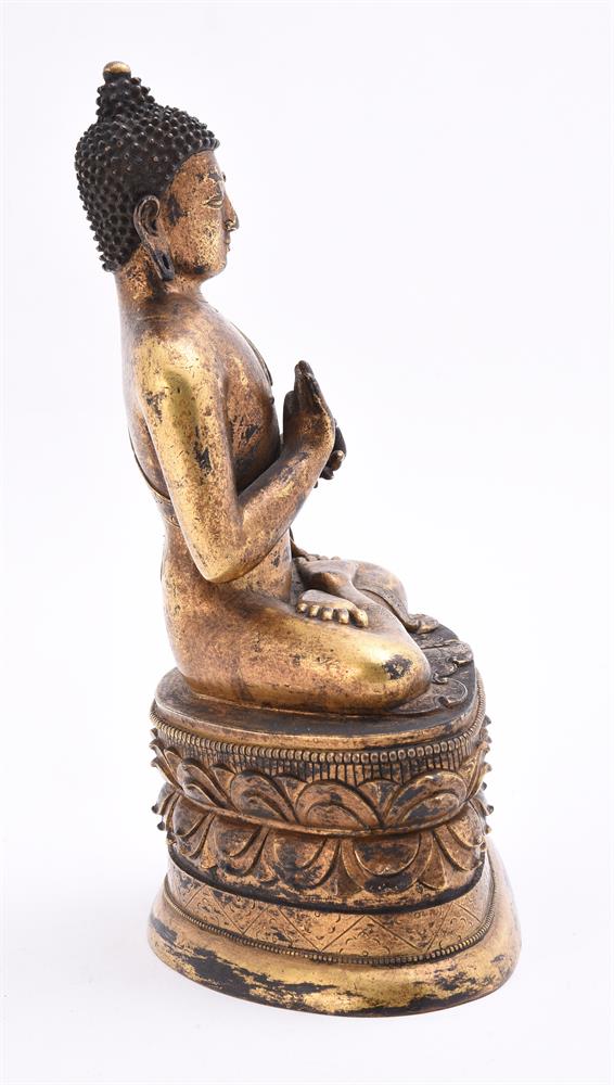 A Chinese gilt bronze Buddha - Image 3 of 7