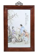 A Chinese famille rose porcelain plaque by Wei Rongsheng
