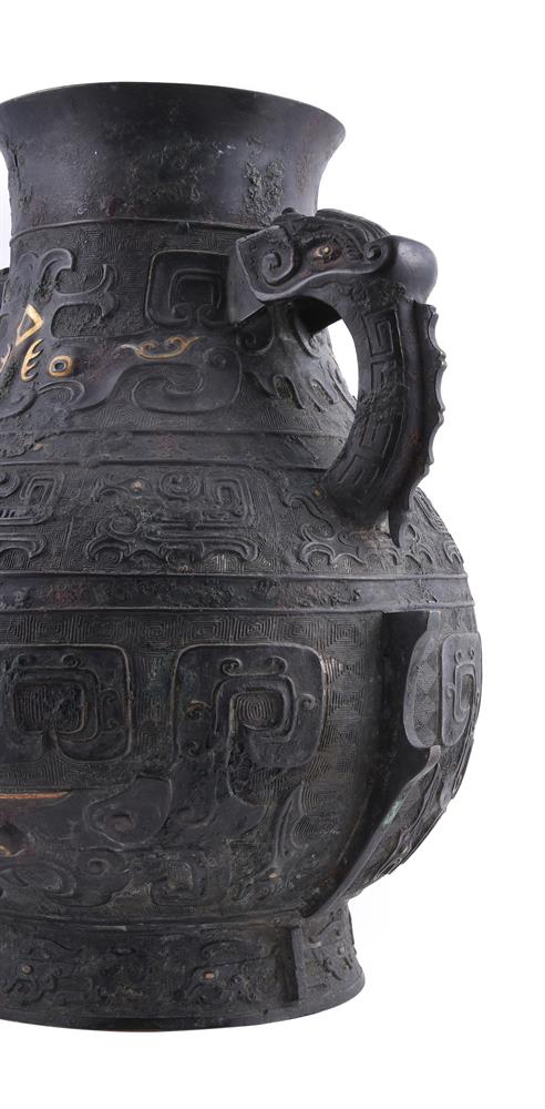 A large Chinese inlaid bronze vase - Image 3 of 5