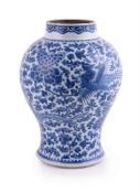 A Chinese blue and white 'Pheonix' vase