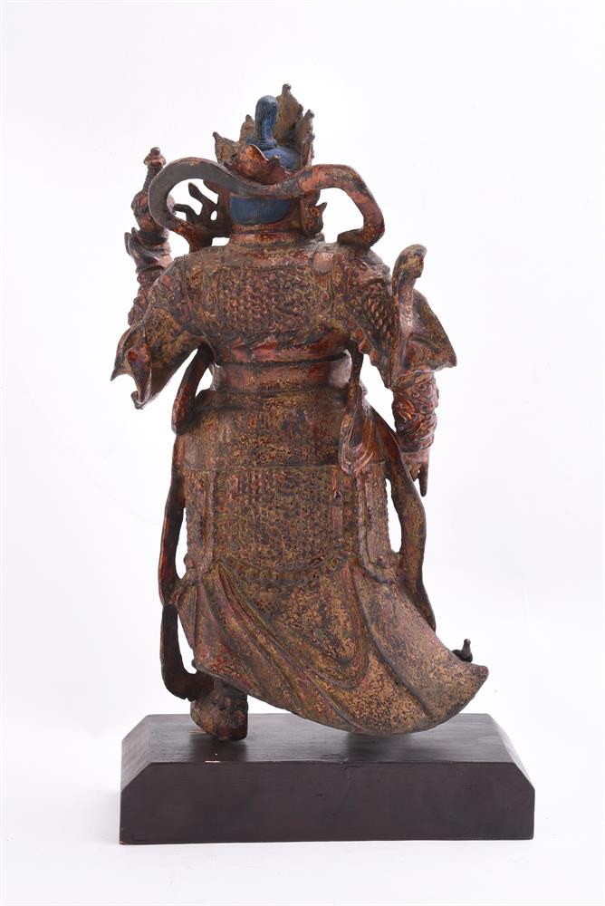 A large Chinese bronze heavily cast Guardian figure - Image 4 of 5