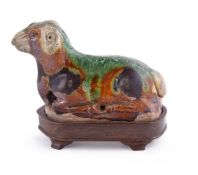 An attractive Chinese Sancai-glazed model of a ram