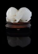 A white jade double 'peach' carving