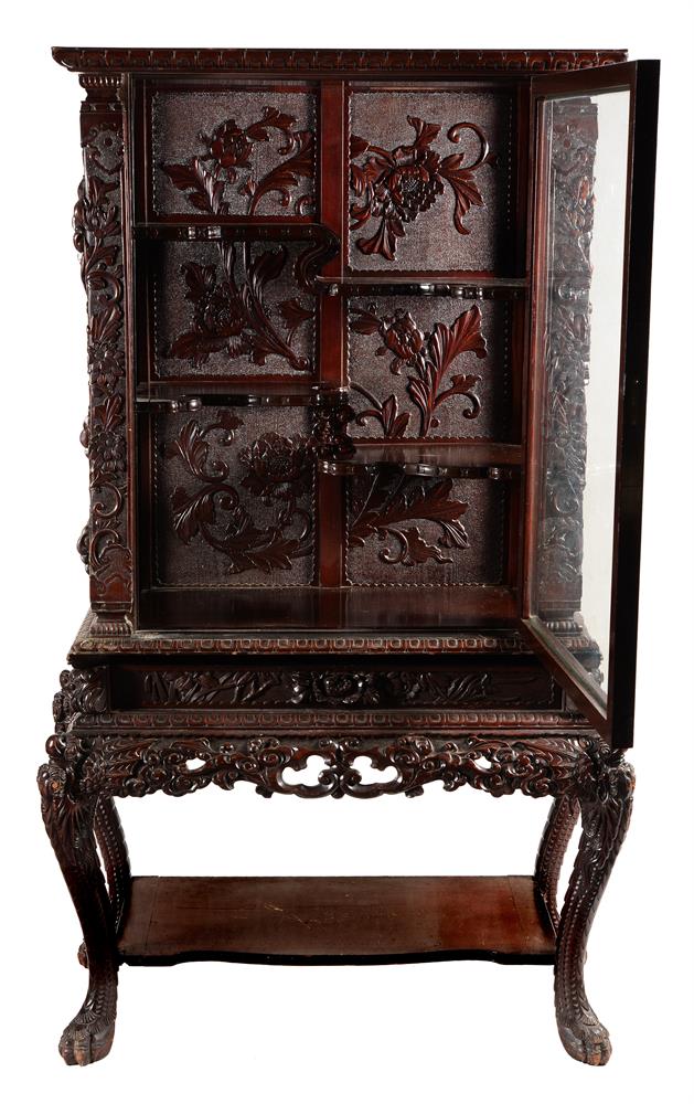 A Japanese carved hardwood cabinet - Image 2 of 4