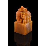 A Chinese yellow soapstone seal