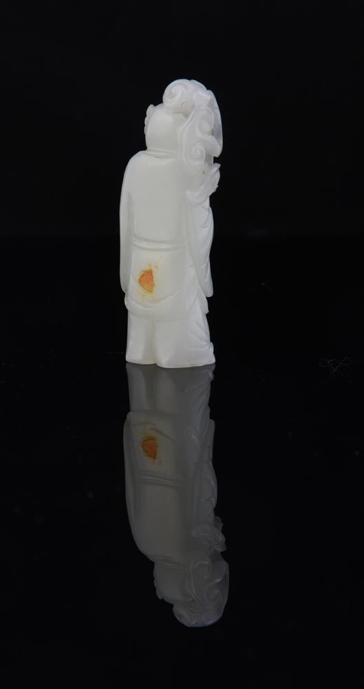 A small Chinese white jade figure of a boy - Image 2 of 2