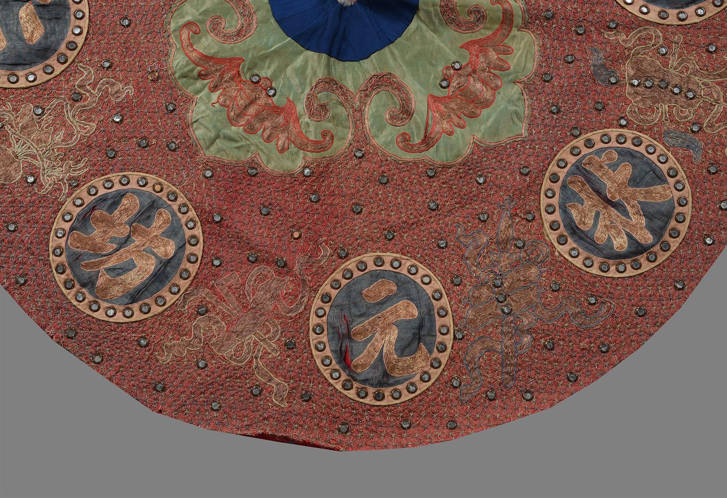 An unusual Chinese silk umbrella canopy cover - Image 2 of 2