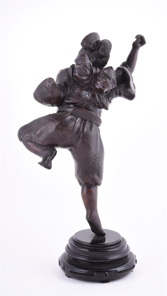 A Japanese Bronze Figure of A Boy - Image 3 of 3