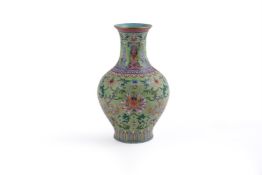 A Chinese famille rose vase