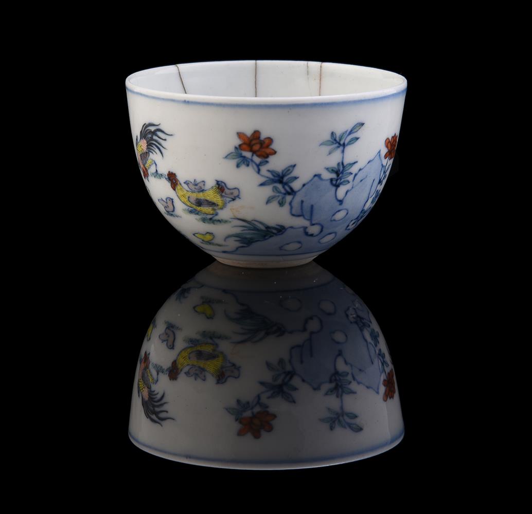 A Chinese Doucai 'chicken' cup