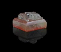 A Chinese rock crystal 'dragon' seal