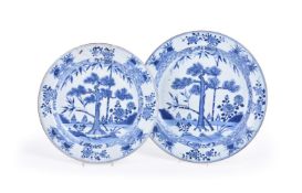 Two Chinese blue and white dishes