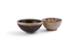 Two Chinese brown glazed pottery bowls