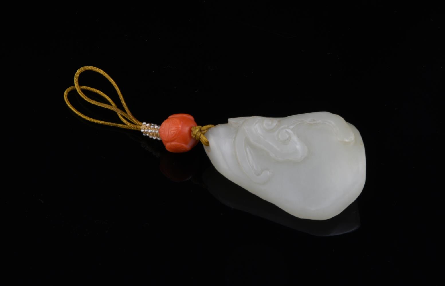 Y A Chinese white jade pendant - Image 3 of 3