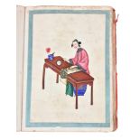 An album of Chinese paintings of ladies undertaking Artistic pursuits