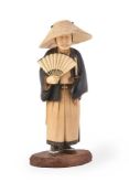 Y A Japanese Wood and Ivory Figure of a Samurai